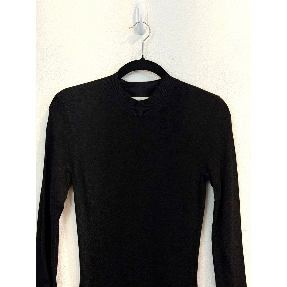 H&M  Womens Dress Size S Sweater Dark Gray Knit Pullover Mini Dress - Picture 3 of 5